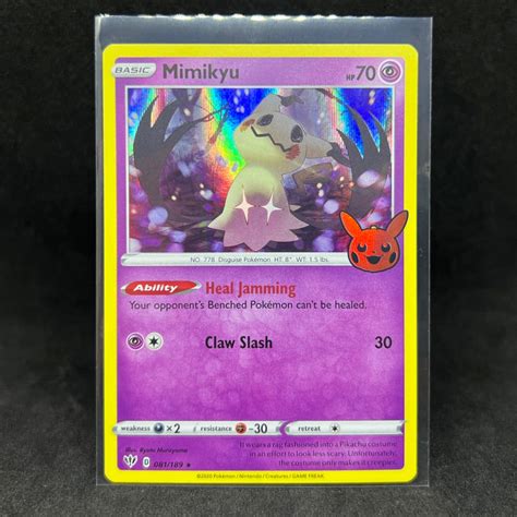 Pokemon Tcg Mimikyu Stamped Holo Rare Halloween Trick Or