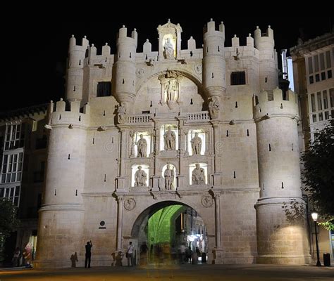 Arch of St Maria. stock photo. Image of night, castile - 22132474