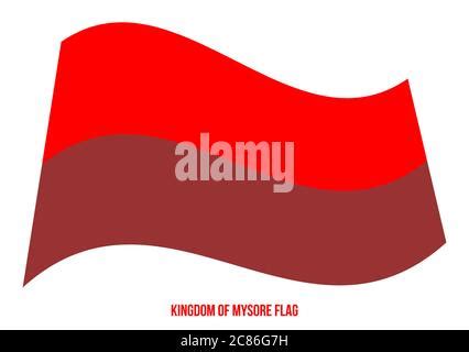 Kingdom Of Mysore Flag Waving Vector On White Background