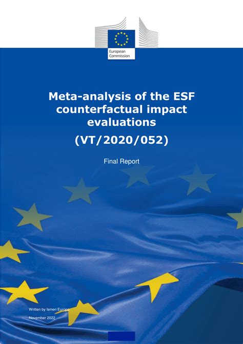 Pdf Meta Analysis Of The Esf Counterfactual Impact Evaluations