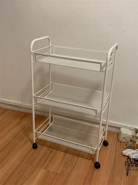 Hornavan Trolley White Level Rack Furniture Home Living