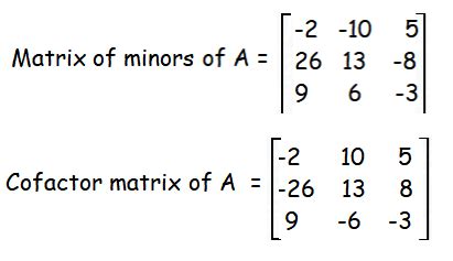 How To Find Minors And Cofactors Of A Matrix