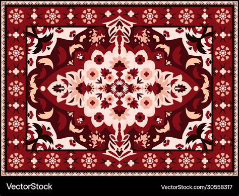 Indian Rug Persian Textile Carpet Design Royal Vector Image