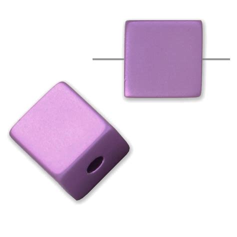 Perle cube en aluminium anodisé 8 mm Light Amethyst x1 Perles Co