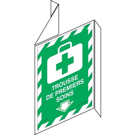 Affiche de sécurité Trousse de premiers soins en forme de V type 3D