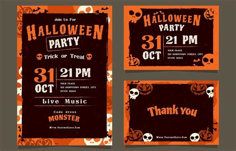 Come And Join Our Halloween Party Invitation 1330620 Vector Art at Vecteezy