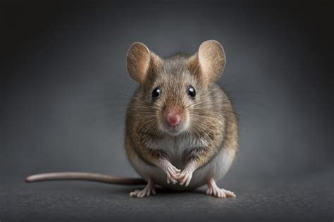 Premium AI Image | Mus musculus a common house mouse on a gray background