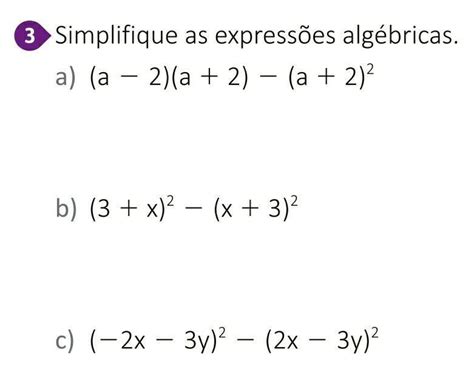 Simplifique As Expressão Algébricas Br