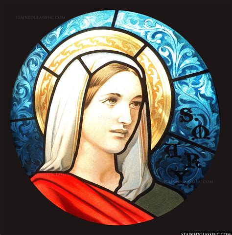 "Saint Mary" Religious Stained Glass Window