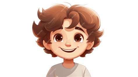 Premium Vector | A cartoon of a boy with brown hair