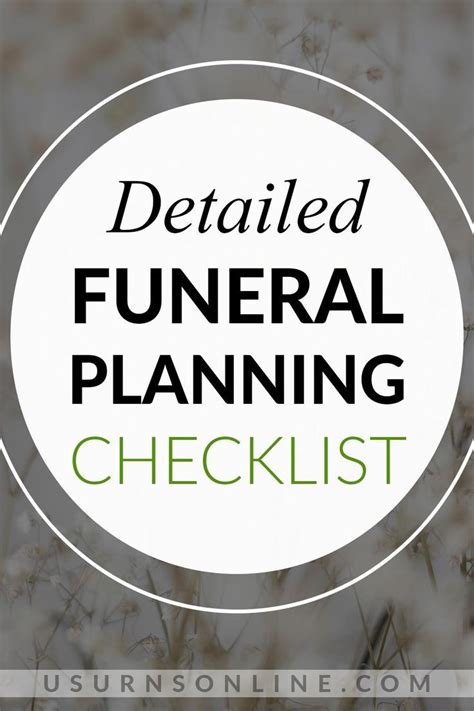 Funeral Planning Checklist Free Printable Artofit