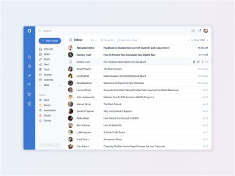 Email App Inbox Design By Pengfei Wang On Dribbble