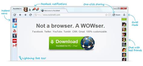 Download RockMelt v0.16.91.483 (freeware) - AfterDawn: Software downloads