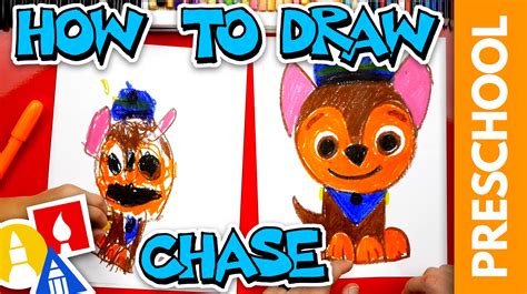 How To Draw Chase From Paw Patrol - Preschool - Art For Kids Hub