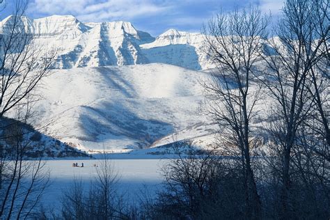 Ice Fishing On Deer Creek Reservoir Photograph By Douglas Pulsipher