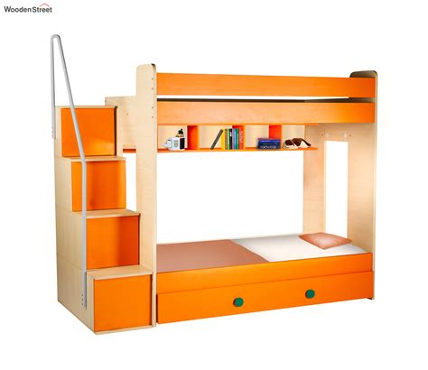 Buy Flexi Bunk with Trundle Bed (Orange) at 20% OFF Online | Wooden Street