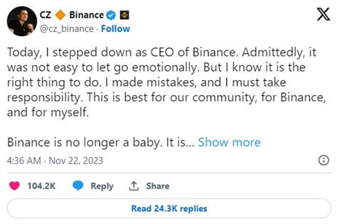 Binance 幣安向美國司法部支付 43 億美元罰款，ceo 趙長鵬辭職承認洗錢 T客邦