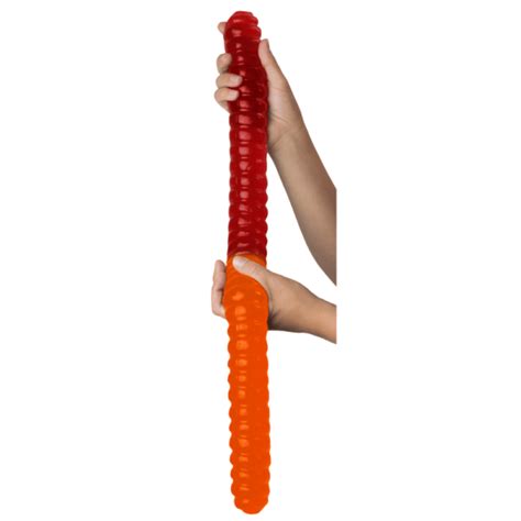 Worlds Largest Orange And Cherry Gummy Worm Sweet Fusion