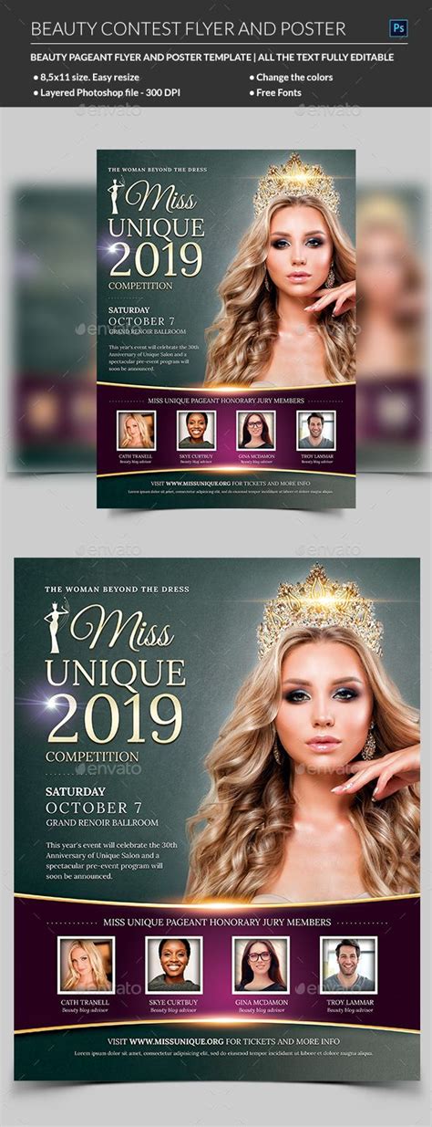 Beauty Contest Flyer Template | Beauty contest, Beauty pageant, Flyer