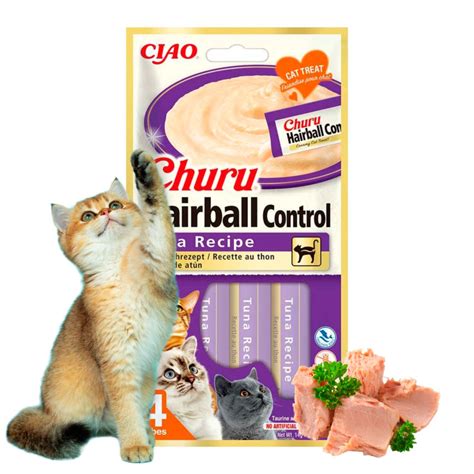 Churu Hairball Snack Puré Receta De Atún Para Gatos