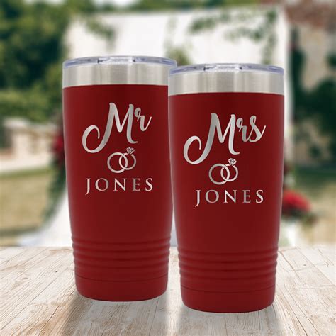 Mr Mrs Insulated Tumbler Set Of 2 Personalized Mr Mrs Etsy