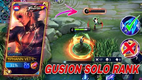 Gusion Solo Rank Gameplay Gusion New Best Build Montage Gusion Top