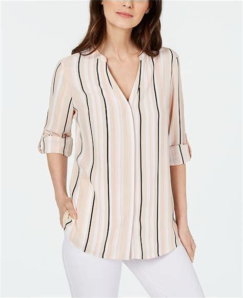 Alfani Striped Shirt Created For Macys And Reviews Tops Women Macys Striped Shirt Women