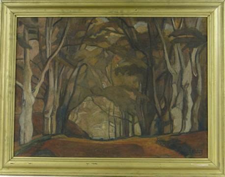 Jacques Rothenbach Oil On Canvas A Forest Road Signed 24 X 32