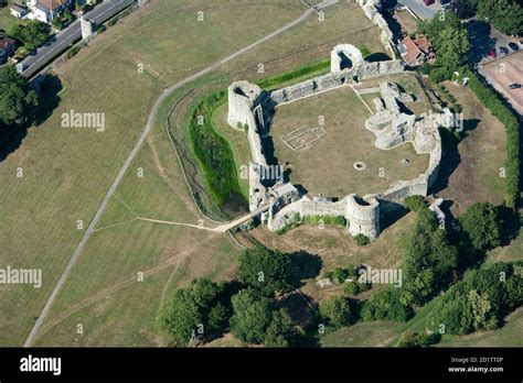 Pevensey Castle East Sussex Aerial View Of The Medieval Inner Bailey