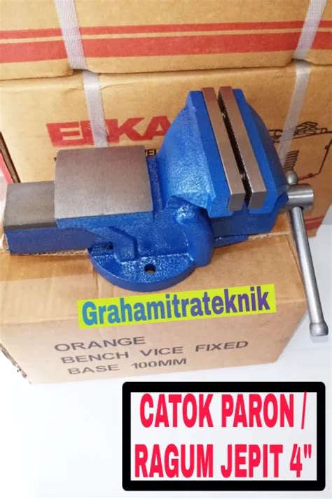 Ragum Putar Catok Besi Tanggem Paron Bench Vise Fixed 4 Inch Bisa COD