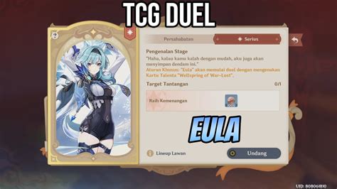 Genius Invokation Tcg Undangan Duel Eula Genshin Impact Youtube