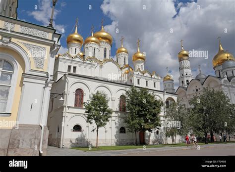 The Cathedral Of The Annunciation In The Kremlin Moscow Russia Stock