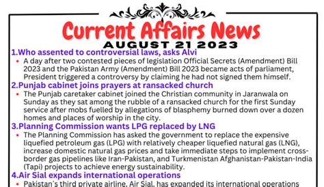 Daily Top Current Affairs Mcqs News Aug For Css