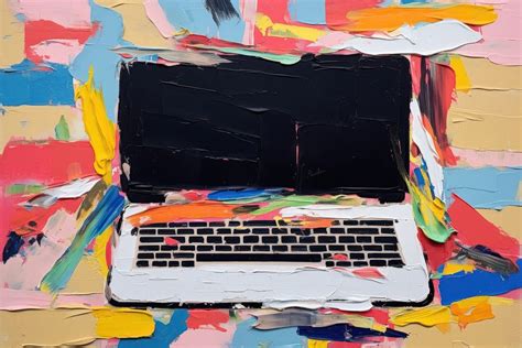 Laptop art computer painting. AI | Premium Photo Illustration - rawpixel