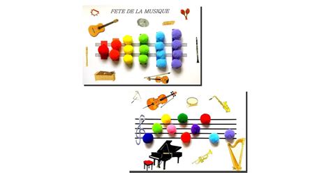 Kit Bricolage F Te De La Musique En Pompons Et Gommettes Magommette