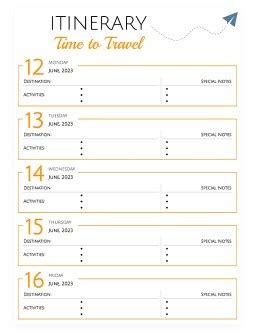 Travel Itinerary Template Google Slides Infoupdate Org