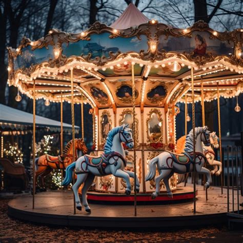 Carnival Carousel At Night Art Free Stock Photo Public Domain Pictures