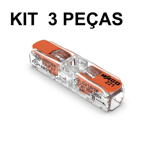 Kit Unidades Conectores Para Emenda Inline Wago A Mm