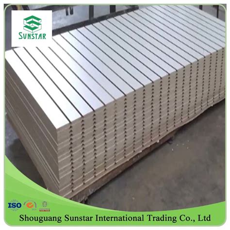 1220 2440 Melamine PVC Laminated Faced Slotted MDF Board Sheets For