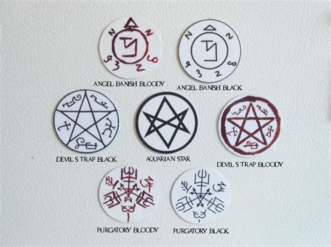 Supernatural Sigils Magnet Set Supernatural Tattoo Supernatural