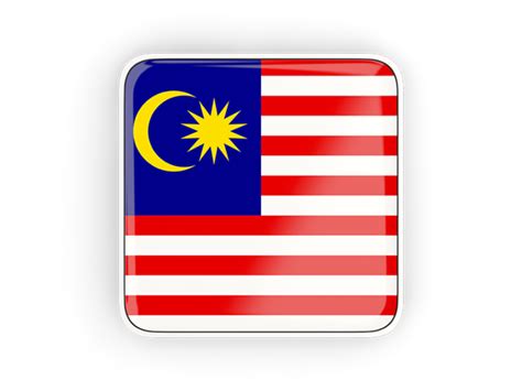 Square Icon With Frame Illustration Of Flag Of Malaysia