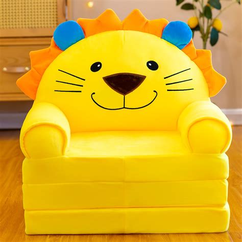 Jomeoic Plush Foldable Kids Sofa Backrest Armchair 2 In 1 Foldable