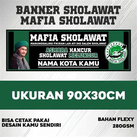 Jual Banner Spanduk Mafia Sholawat Bisa Custome Desain Shopee Indonesia