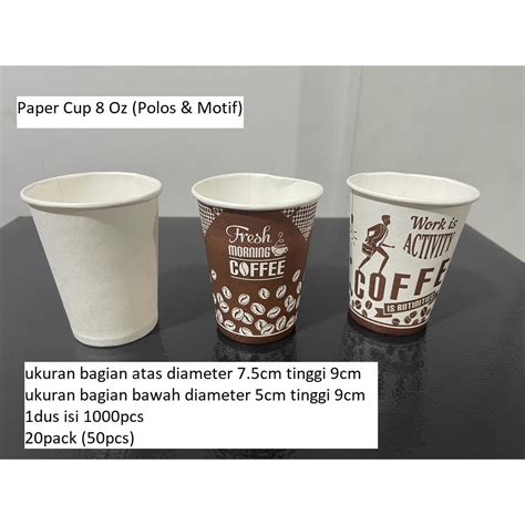 Jual Paper Cup Gelas Kertas Ukuran 8 Oz Isi 50pcs Shopee Indonesia