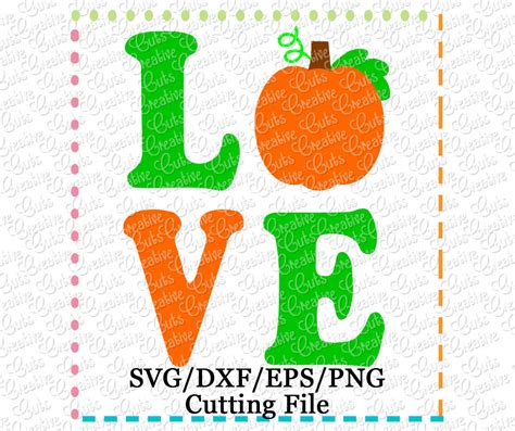 Pumpkin Love Cutting File SVG DXF EPS Creative Appliques