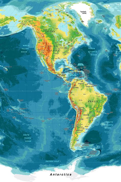 mapa physical map  south  north america mapas de ciudades