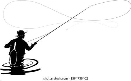 √ Fly Fishing Silhouette Clip Art - Popular Century