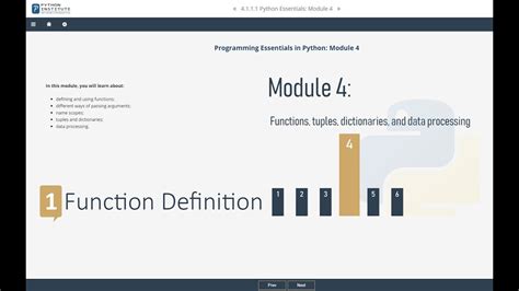 Pcap Programming Essentials In Python Module 4 Functions Part 1 Youtube