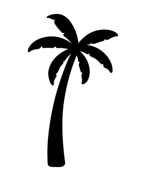 Palm and Coconut Tree Silhouette for Summer Element 24672688 Vector Art ...