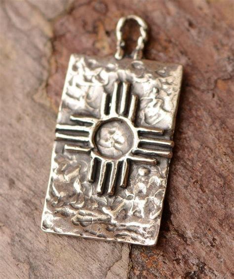 Zia Symbol Charm Zia Pueblo Cross In Sterling Silver Ch 718